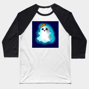 A Cute Little Ghost Girl With An Orange Bow! Baseball T-Shirt